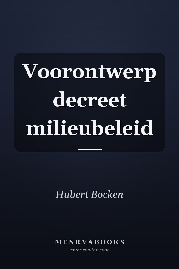 Voorontwerp decreet milieubeleid