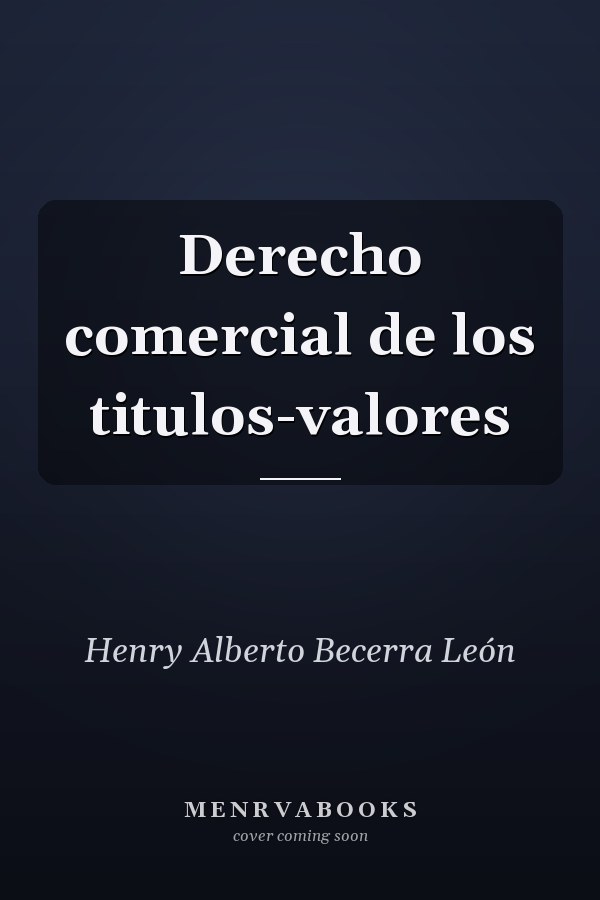 Derecho comercial de los titulos-valores
