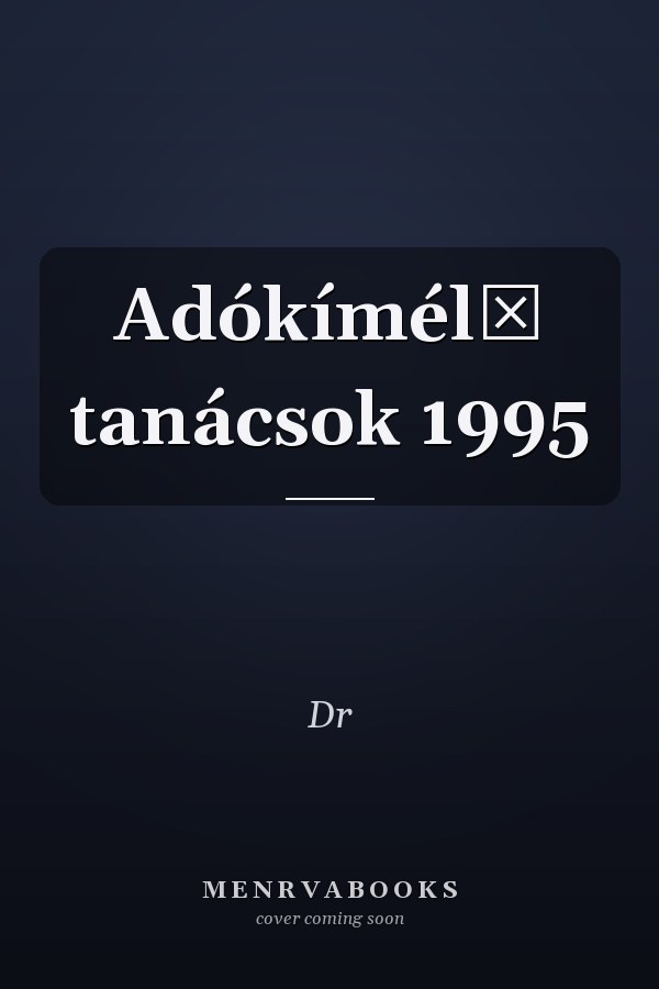 Adókímélő tanácsok 1995