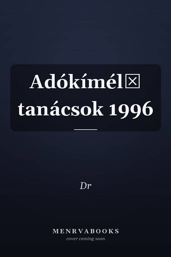 Adókímélő tanácsok 1996