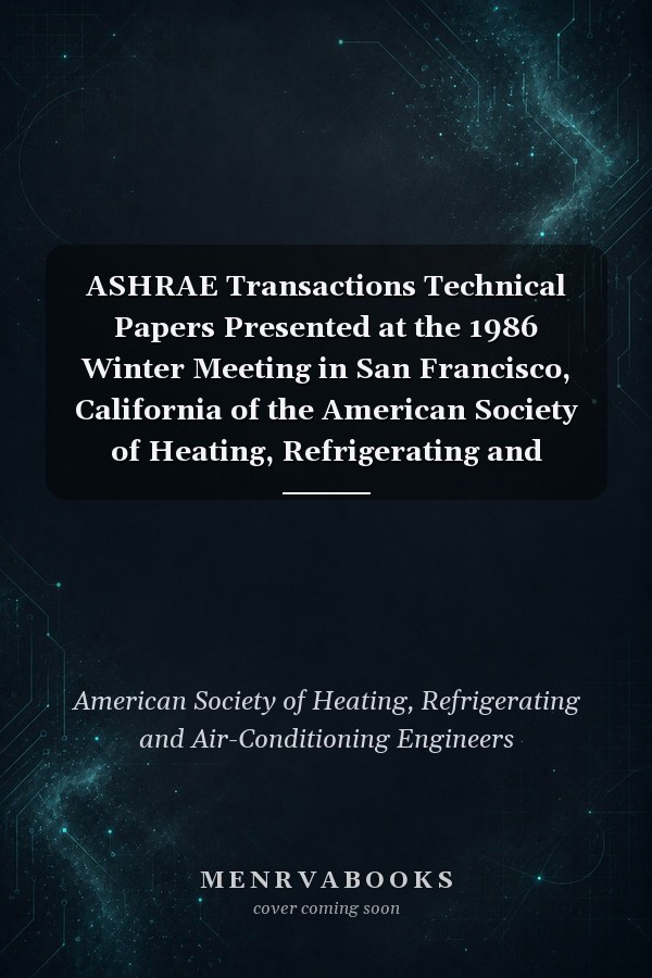 ASHRAE Transactions Technical Papers Presented at the 1986 Winter Meeting in San Francisco, California of the American Society of Heating, Refrigerating and Air-Conditioning Engineers Inc.