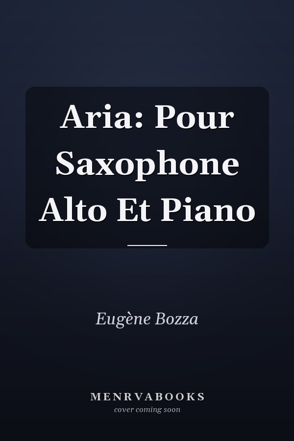 Aria: Pour Saxophone Alto Et Piano