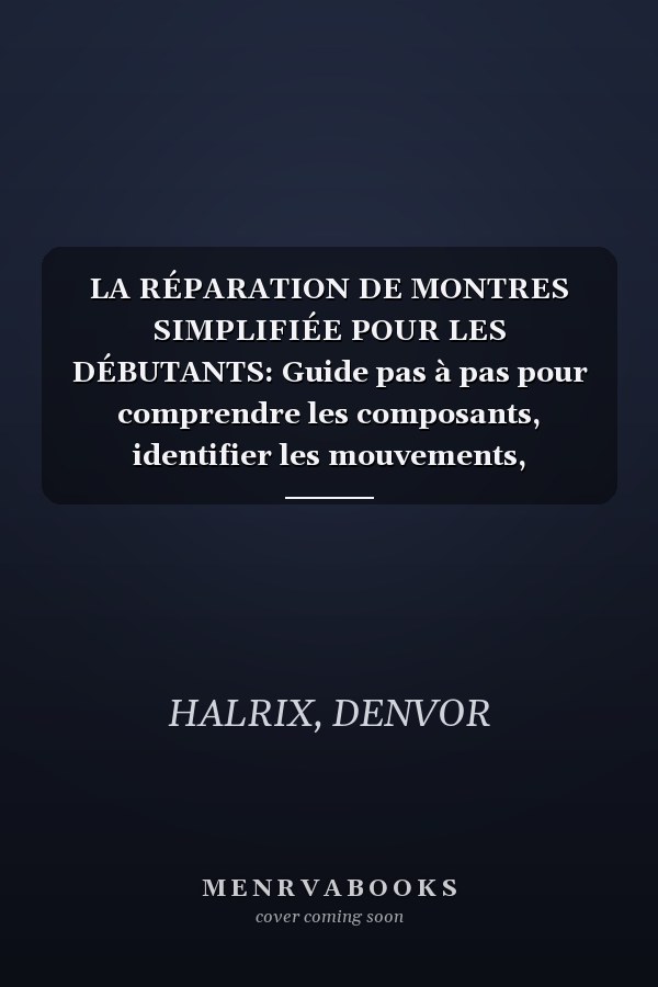 LA RÉPARATION DE MONTRES SIMPLIFIÉE POUR LES DÉBUTANTS: Guide pas à pas pour comprendre les composants, identifier les mouvements, dépanner les pannes ... des réparations de base (French Edition)