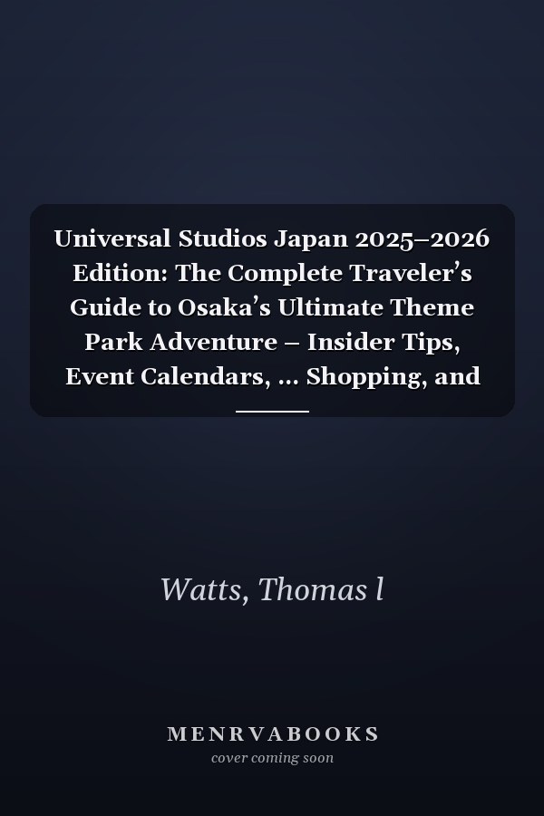Universal Studios Japan 2025–2026 Edition: The Complete Traveler’s Guide to Osaka’s Ultimate Theme Park Adventure – Insider Tips, Event Calendars, ... Shopping, and the Magic Beyond the Gates