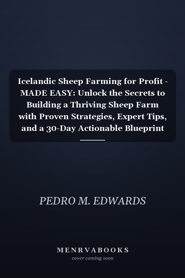 Icelandic Sheep Farming for Profit - MADE EASY: Unlock the Secrets to Building a Thriving Sheep Farm with Proven Strategies, Expert Tips, and a 30-Day Actionable Blueprint for Success