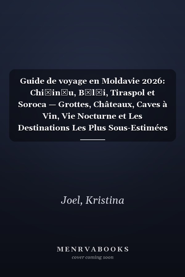 Guide de voyage en Moldavie 2026: Chișinău, Bălți, Tiraspol et Soroca — Grottes, Châteaux, Caves à Vin, Vie Nocturne et Les Destinations Les Plus Sous-Estimées De Moldavie (French Edition)