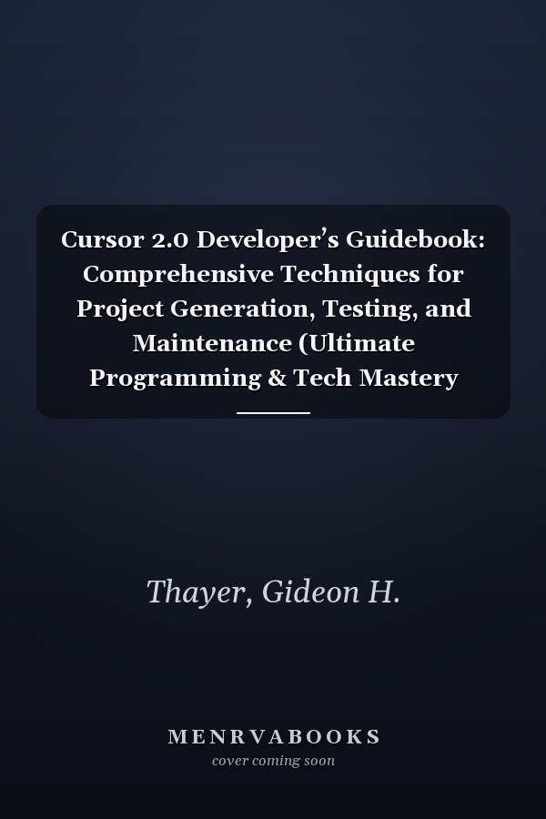 Cursor 2.0 Developer’s Guidebook: Comprehensive Techniques for Project Generation, Testing, and Maintenance (Ultimate Programming & Tech Mastery Guide)