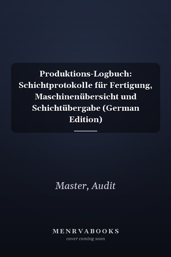 Produktions-Logbuch: Schichtprotokolle für Fertigung, Maschinenübersicht und Schichtübergabe (German Edition)