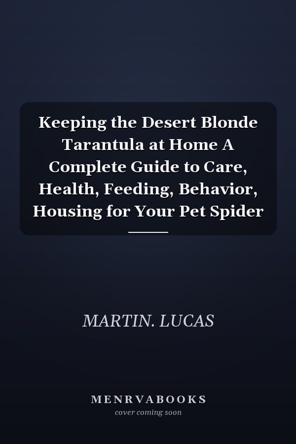 Keeping the Desert Blonde Tarantula at Home A Complete Guide to Care, Health, Feeding, Behavior, Housing for Your Pet Spider
