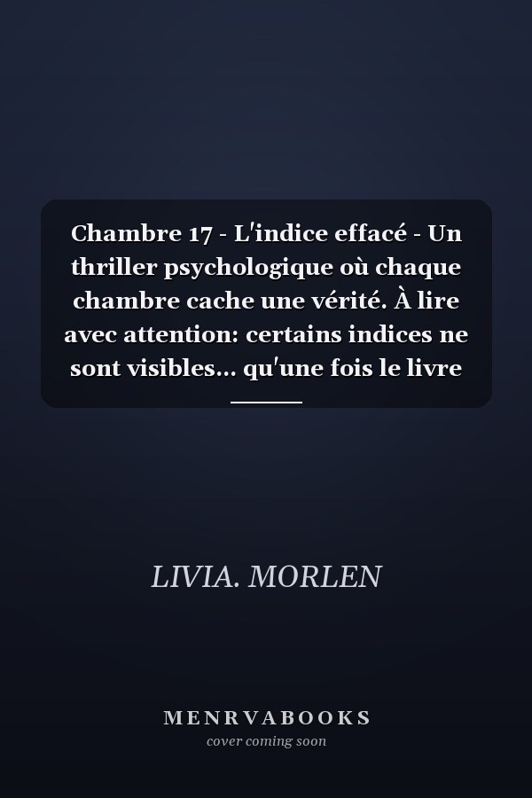 Chambre 17 - L'indice effacé - Un thriller psychologique où chaque chambre cache une vérité. À lire avec attention: certains indices ne sont visibles... qu'une fois le livre terminé.