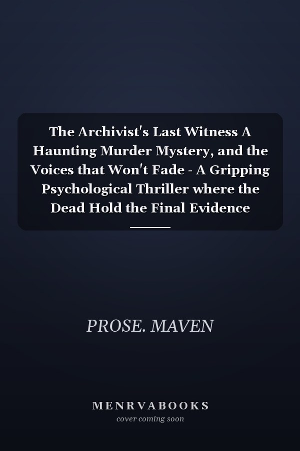 The Archivist's Last Witness A Haunting Murder Mystery, and the Voices that Won't Fade - A Gripping Psychological Thriller where the Dead Hold the Final Evidence Testimony of the Dead Series