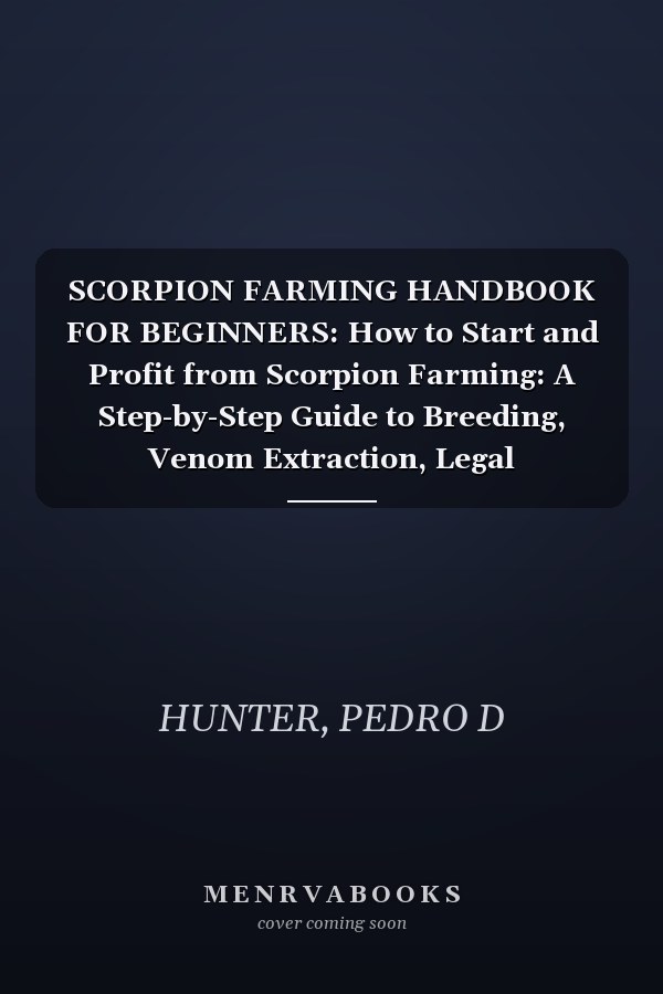 SCORPION FARMING HANDBOOK FOR BEGINNERS: How to Start and Profit from Scorpion Farming: A Step-by-Step Guide to Breeding, Venom Extraction, Legal Compliance, and Sustainable Success