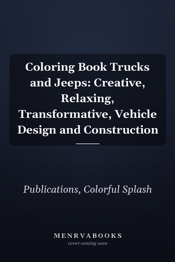 Coloring Book Trucks and Jeeps: Creative, Relaxing, Transformative, Vehicle Design and Construction