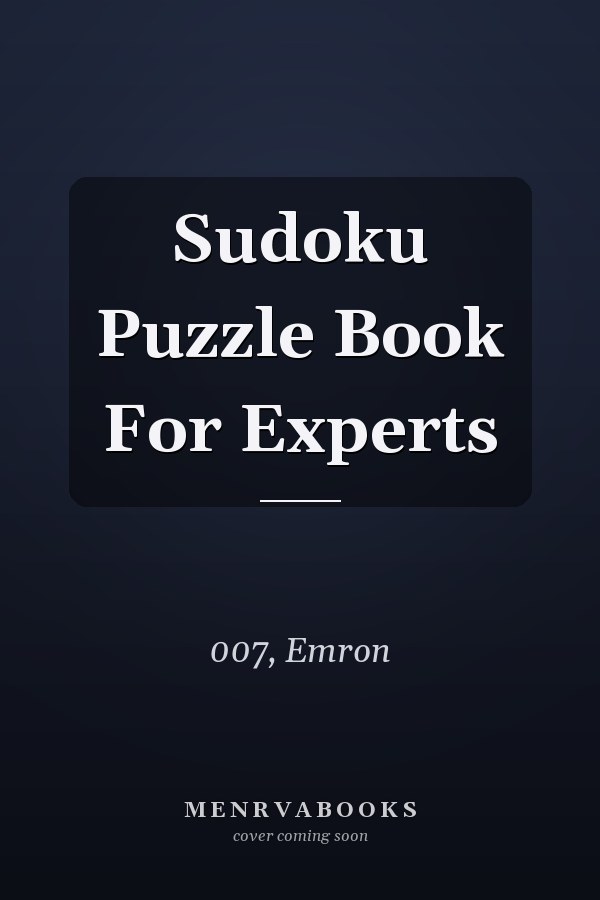 Sudoku Puzzle Book For Experts