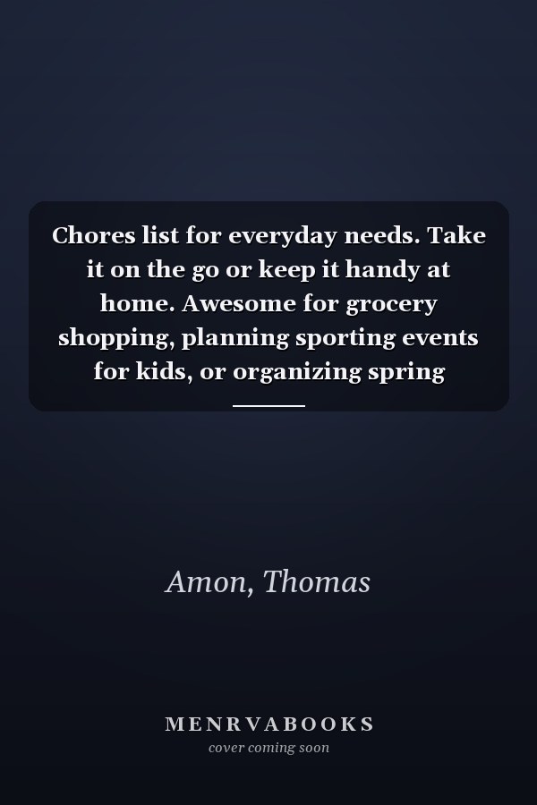 Chores list for everyday needs. Take it on the go or keep it handy at home. Awesome for grocery shopping, planning sporting events for kids, or organizing spring cleaning at home! 50 page book