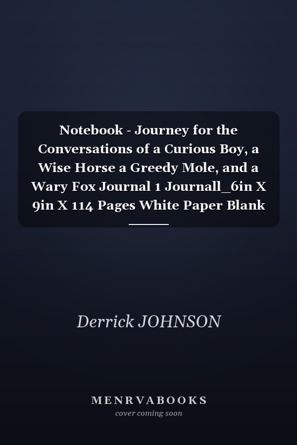 Notebook - Journey for the Conversations of a Curious Boy, a Wise Horse a Greedy Mole, and a Wary Fox Journal 1 Journall_6in X 9in X 114 Pages White Paper Blank Journal with Black Cover Perfect Size