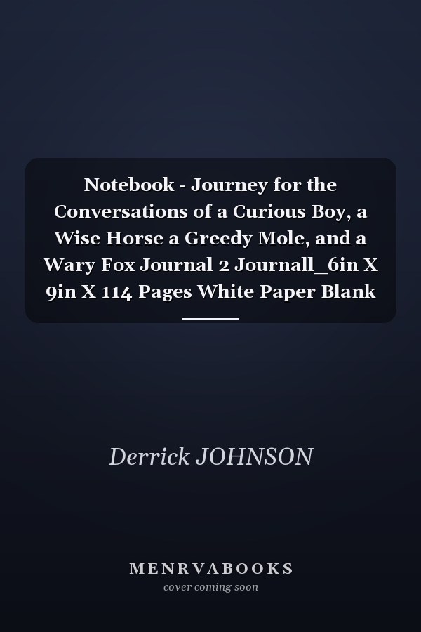 Notebook - Journey for the Conversations of a Curious Boy, a Wise Horse a Greedy Mole, and a Wary Fox Journal 2 Journall_6in X 9in X 114 Pages White Paper Blank Journal with Black Cover Perfect Size