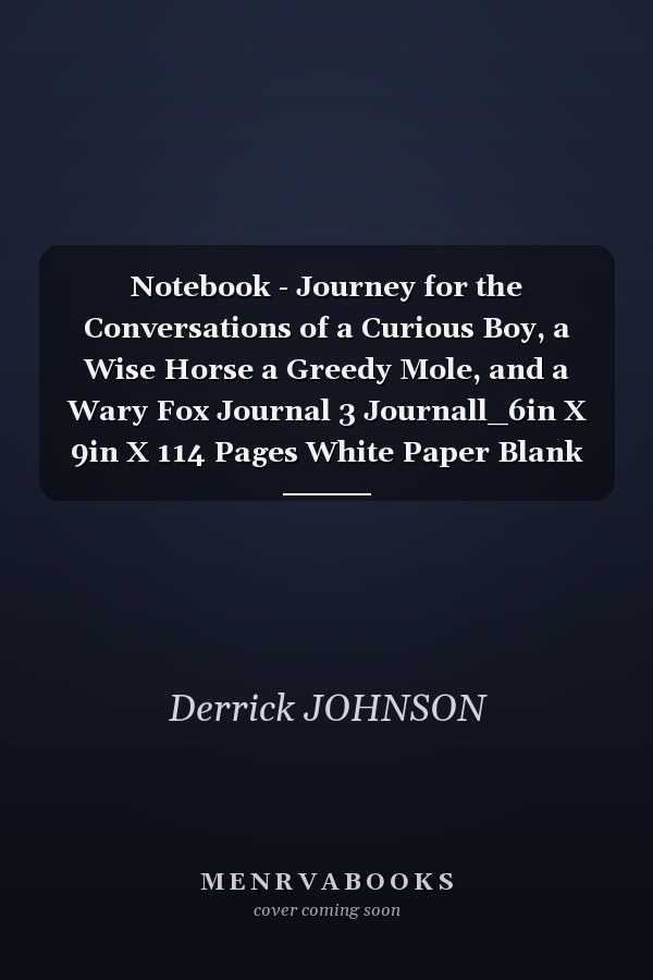 Notebook - Journey for the Conversations of a Curious Boy, a Wise Horse a Greedy Mole, and a Wary Fox Journal 3 Journall_6in X 9in X 114 Pages White Paper Blank Journal with Black Cover Perfect Size