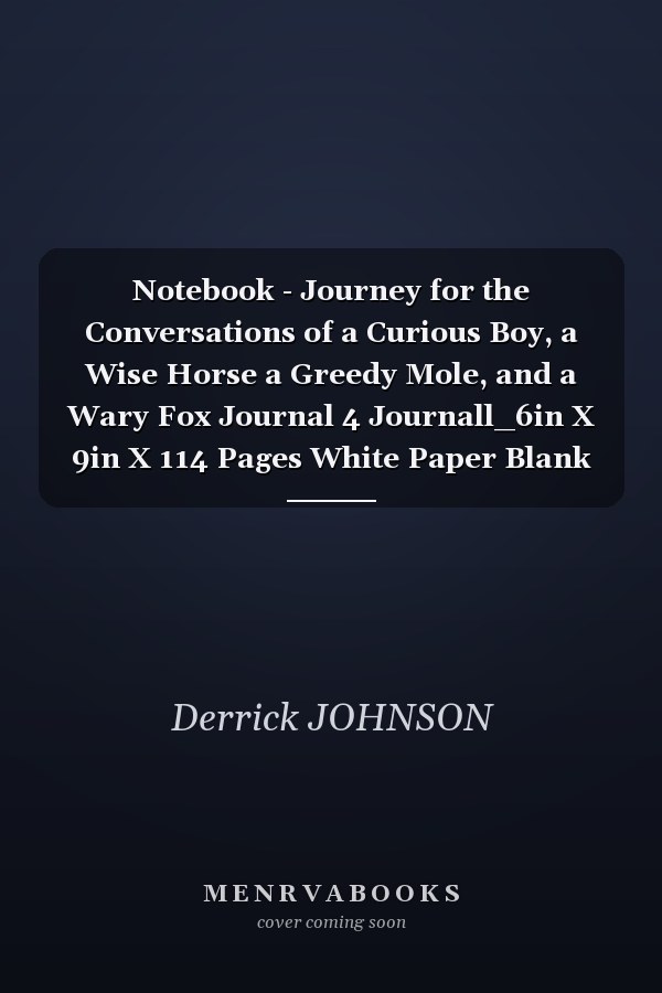Notebook - Journey for the Conversations of a Curious Boy, a Wise Horse a Greedy Mole, and a Wary Fox Journal 4 Journall_6in X 9in X 114 Pages White Paper Blank Journal with Black Cover Perfect Size