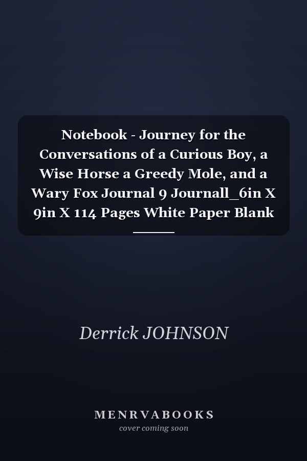 Notebook - Journey for the Conversations of a Curious Boy, a Wise Horse a Greedy Mole, and a Wary Fox Journal 9 Journall_6in X 9in X 114 Pages White Paper Blank Journal with Black Cover Perfect Size