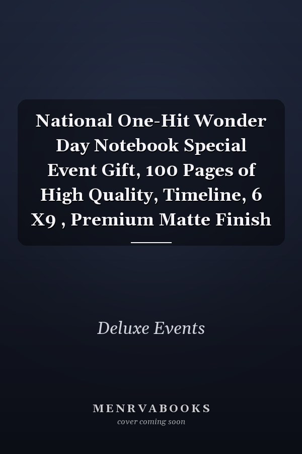 National One-Hit Wonder Day Notebook Special Event Gift, 100 Pages of High Quality, Timeline, 6 X9 , Premium Matte Finish