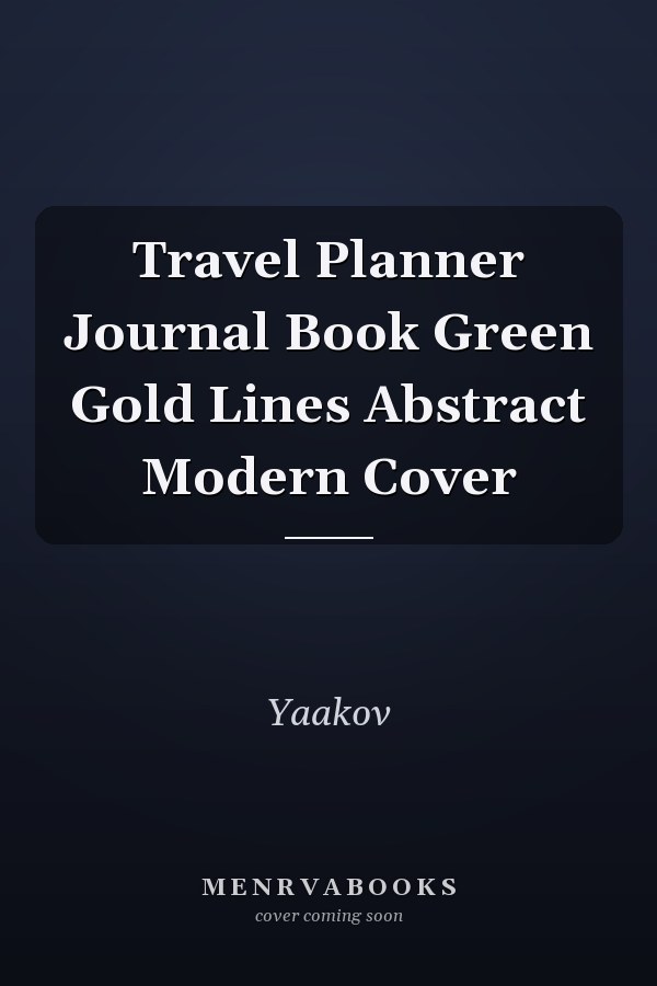 Travel Planner Journal Book Green Gold Lines Abstract Modern Cover