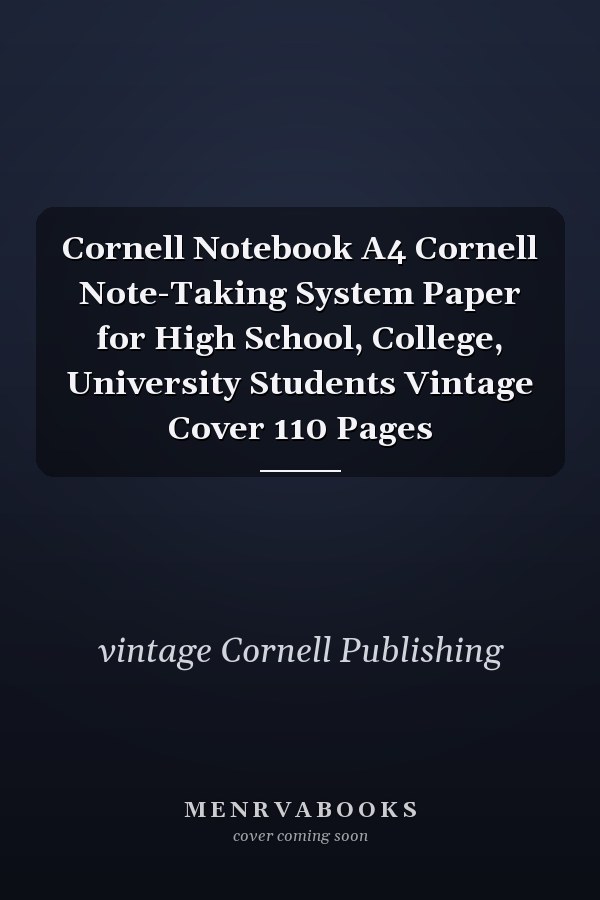 Cornell Notebook A4 Cornell Note-Taking System Paper for High School, College, University Students Vintage Cover 110 Pages
