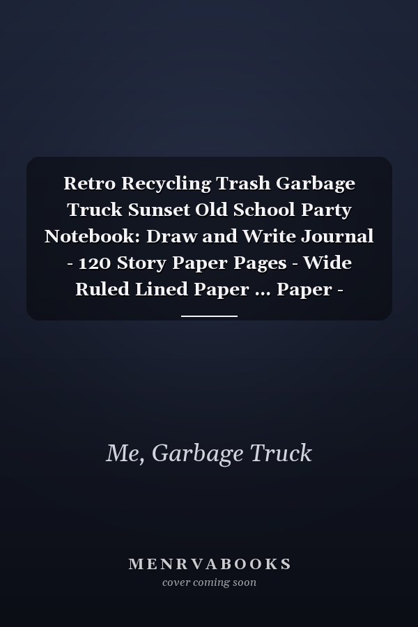 Retro Recycling Trash Garbage Truck Sunset Old School Party Notebook: Draw and Write Journal - 120 Story Paper Pages - Wide Ruled Lined Paper ... Paper - 8.5"x11" - (Garbage Trucks Lover)