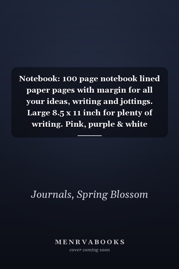 Notebook: 100 page notebook lined paper pages with margin for all your ideas, writing and jottings. Large 8.5 x 11 inch for plenty of writing. Pink, purple & white animal print cover design.