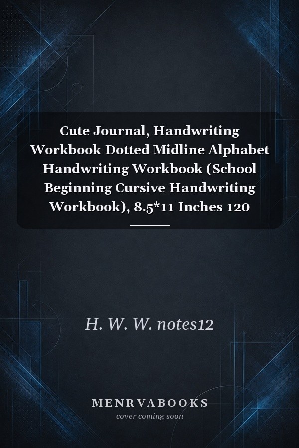 Cute Journal, Handwriting Workbook Dotted Midline Alphabet Handwriting Workbook (School Beginning Cursive Handwriting Workbook), 8.5*11 Inches 120 Pages: Beginner Cursive Handwriting Workbook