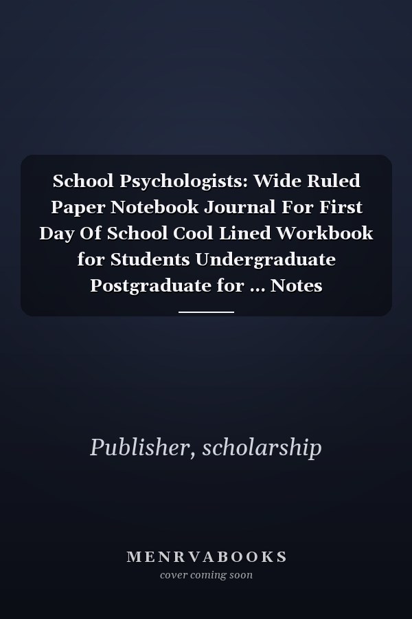 School Psychologists: Wide Ruled Paper Notebook Journal For First Day Of School Cool Lined Workbook for Students Undergraduate Postgraduate for ... Notes Composition Size 6 x 9 120 Pages