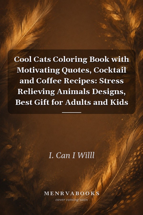 Cool Cats Coloring Book with Motivating Quotes, Cocktail and Coffee Recipes: Stress Relieving Animals Designs, Best Gift for Adults and Kids