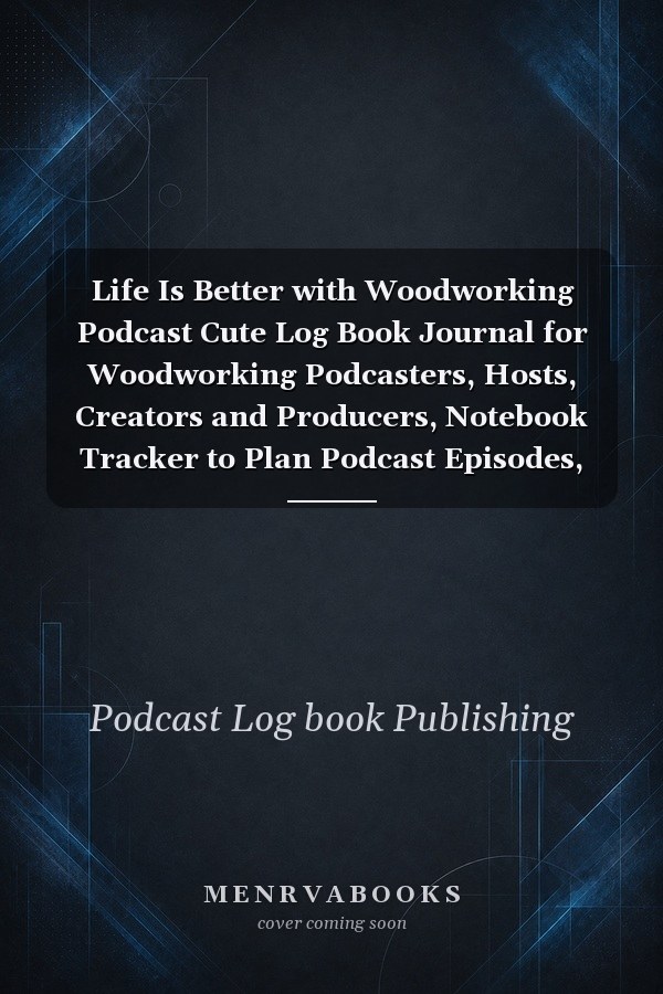 Life Is Better with Woodworking Podcast Cute Log Book Journal for Woodworking Podcasters, Hosts, Creators and Producers, Notebook Tracker to Plan Podcast Episodes, Gag Gift for Christmas Birthday, Pattern Design Cover