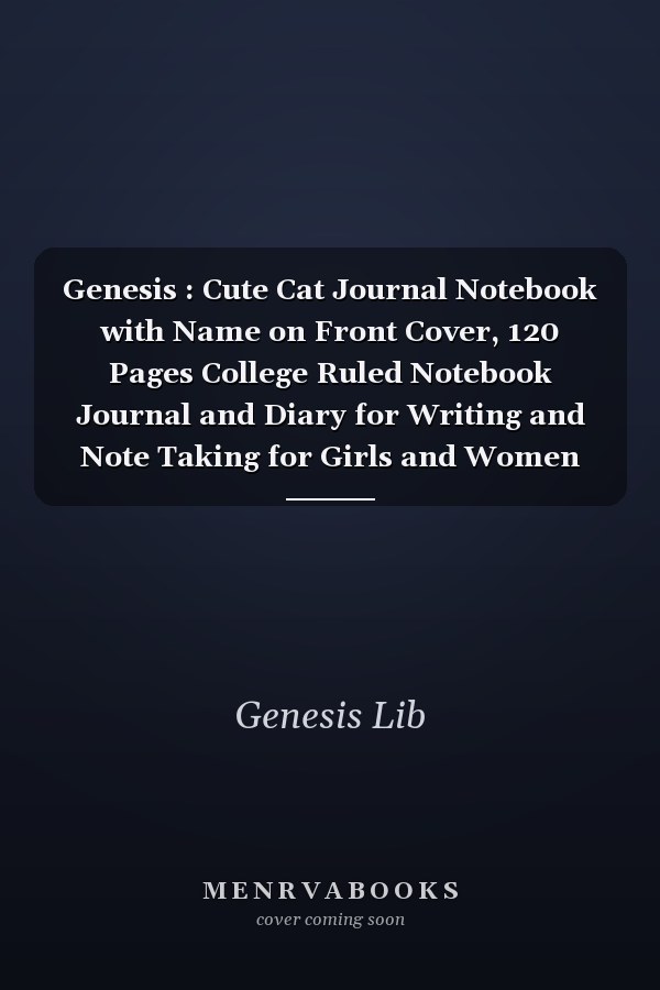 Genesis : Cute Cat Journal Notebook with Name on Front Cover, 120 Pages College Ruled Notebook Journal and Diary for Writing and Note Taking for Girls and Women (Cute Cats Personalized Notebooks for Girls and Women)