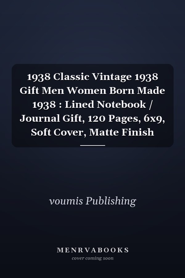 1938 Classic Vintage 1938 Gift Men Women Born Made 1938: Lined Notebook / Journal Gift, 120 Pages, 6x9, Soft Cover, Matte Finish