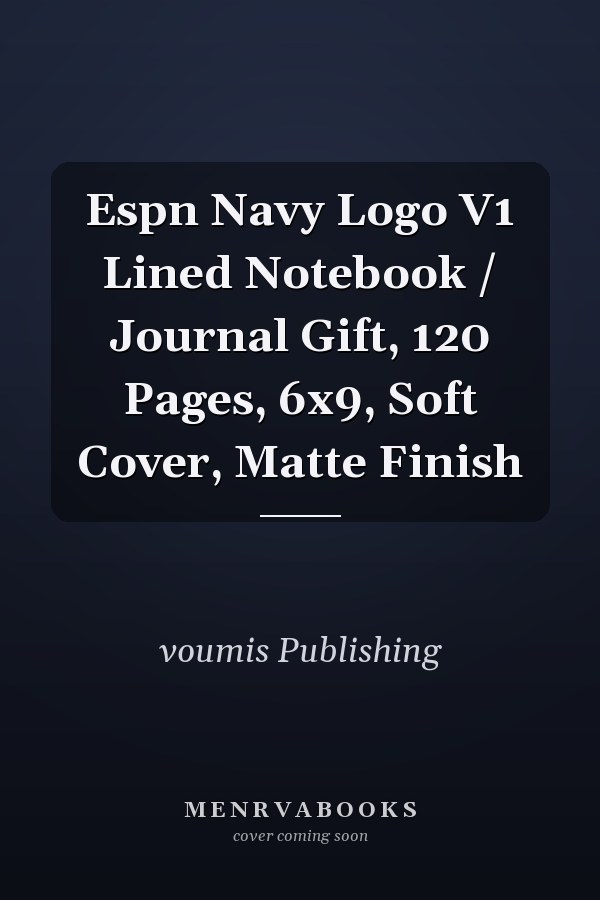Espn Navy Logo V1 Lined Notebook / Journal Gift, 120 Pages, 6x9, Soft Cover, Matte Finish