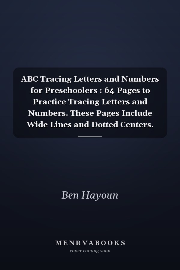 ABC Tracing Letters and Numbers for Preschoolers : 64 Pages to Practice Tracing Letters and Numbers. These Pages Include Wide Lines and Dotted Centers. Each Page Is Dedicated to Either One Upper and Lower Case Letter or One Number. It Includes Lines for Trac