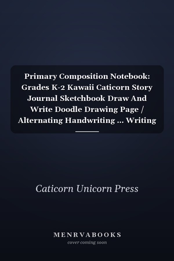 Primary Composition Notebook: Grades K-2 Kawaii Caticorn Story Journal Sketchbook Draw And Write Doodle Drawing Page / Alternating Handwriting ... Writing Book, Girls Unicorn Cat Lover Gift