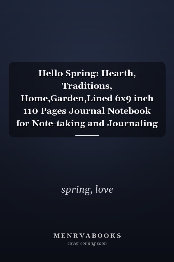 Hello Spring: Hearth, Traditions, Home,Garden,Lined 6x9 inch 110 Pages Journal Notebook for Note-taking and Journaling