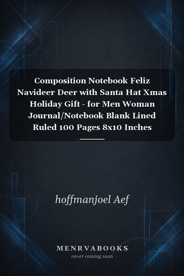Composition Notebook Feliz Navideer Deer with Santa Hat Xmas Holiday Gift - for Men Woman Journal/Notebook Blank Lined Ruled 100 Pages 8x10 Inches