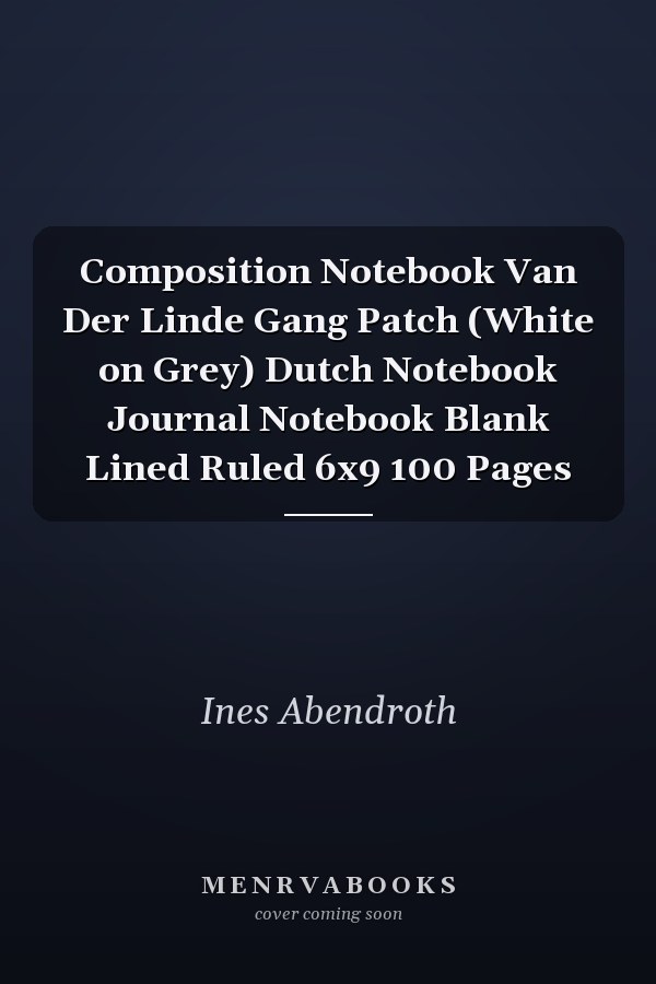 Composition Notebook Van Der Linde Gang Patch (White on Grey) Dutch Notebook Journal Notebook Blank Lined Ruled 6x9 100 Pages