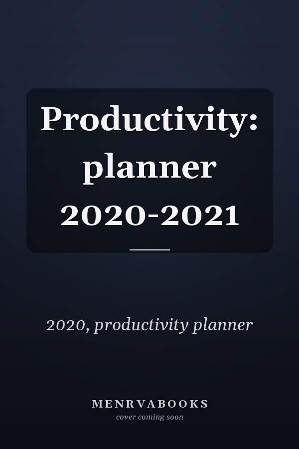 Productivity: planner 2020-2021