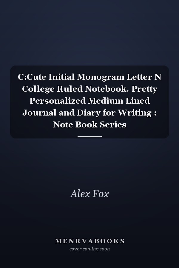 C:Cute Initial Monogram Letter N College Ruled Notebook. Pretty Personalized Medium Lined Journal and Diary for Writing : Note Book Series
