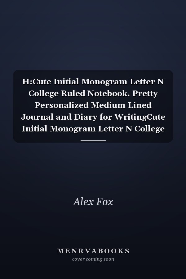 H:Cute Initial Monogram Letter N College Ruled Notebook. Pretty Personalized Medium Lined Journal and Diary for WritingCute Initial Monogram Letter N College Ruled Notebook. Pretty Personalized Medium Lined Journal and Diary for Writing : Note Book Seires