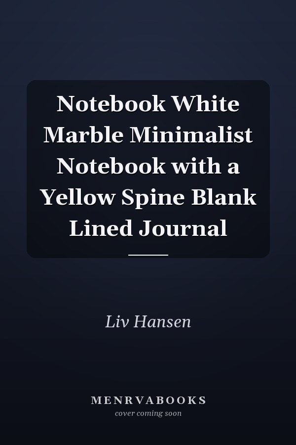 Notebook White Marble Minimalist Notebook with a Yellow Spine Blank Lined Journal