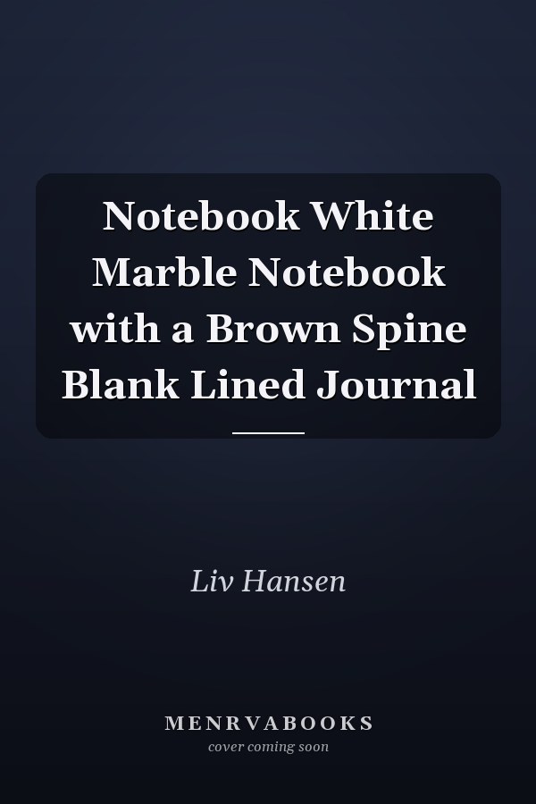 Notebook White Marble Notebook with a Brown Spine Blank Lined Journal
