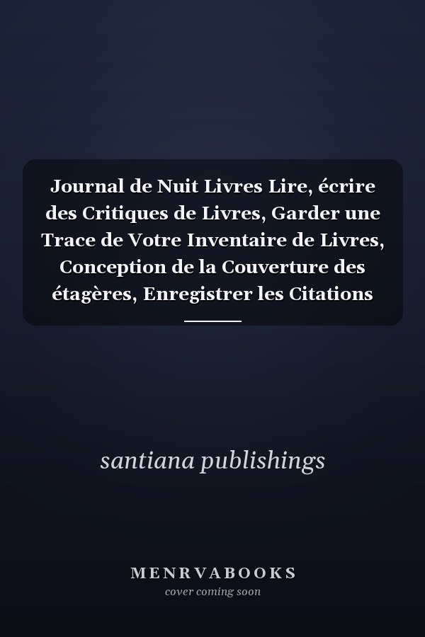 Journal de Nuit Livres Lire, écrire des Critiques de Livres, Garder une Trace de Votre Inventaire de Livres, Conception de la Couverture des étagères, Enregistrer les Citations Préférées