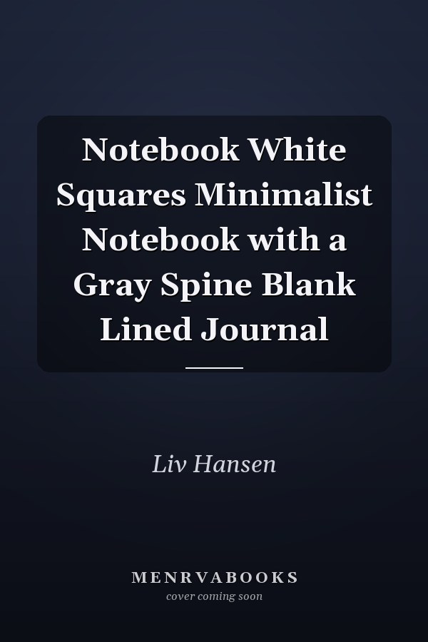 Notebook White Squares Minimalist Notebook with a Gray Spine Blank Lined Journal