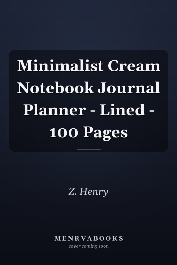 Minimalist Cream Notebook Journal Planner - Lined - 100 Pages