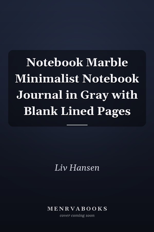 Notebook Marble Minimalist Notebook Journal in Gray with Blank Lined Pages